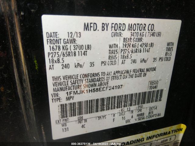 1FMJK1H58EEF24197 Ford Expedition El Xlt