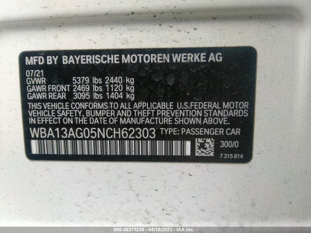 BMW 5 Series 530e 2022 WBA13AG05NCH62303 Image 9