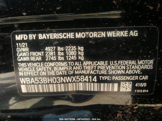 WBA53BH03NWX58414 BMW 5 Series 530i