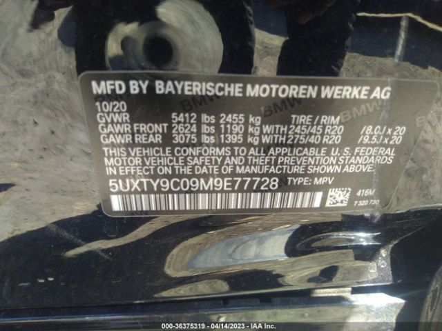 5UXTY9C09M9E77728 BMW X3 M40i