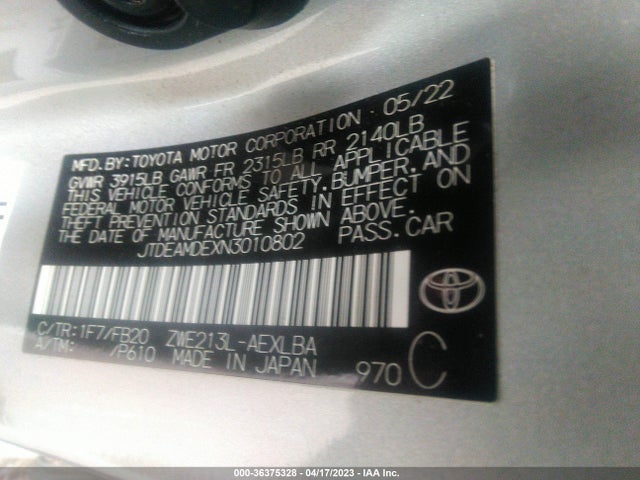 Toyota Corolla Hybrid Le 2022 JTDEAMDEXN3010802 Image 10