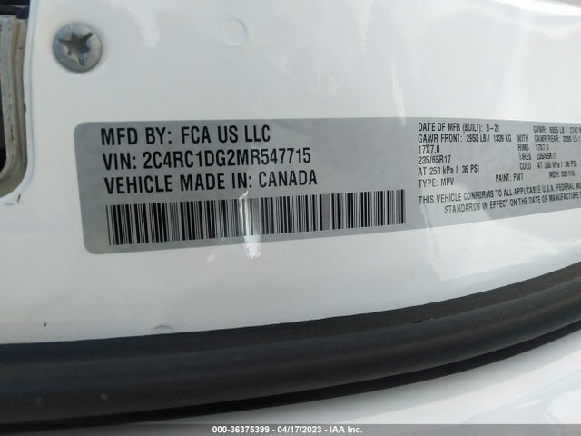 2021 Chrysler Voyager, VIN: 2C4RC1DG2MR547715