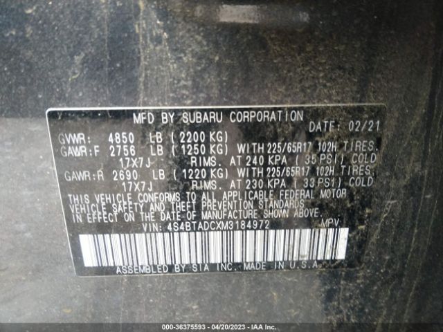4S4BTADCXM3184972 Subaru Outback Premium
