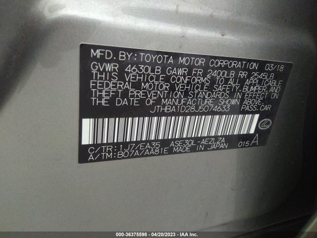 JTHBA1D28J5074633 Lexus Is Is 300