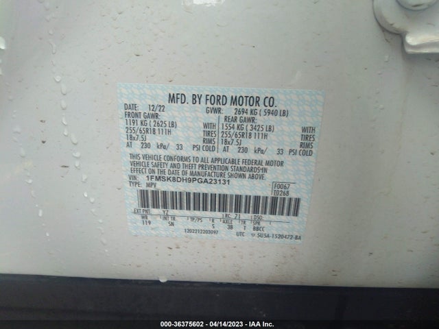 2023 Ford Explorer, VIN: 1FMSK8DH9PGA23131
