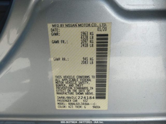 1N4BL4BV2LC224184 Nissan Altima 2.5 S
