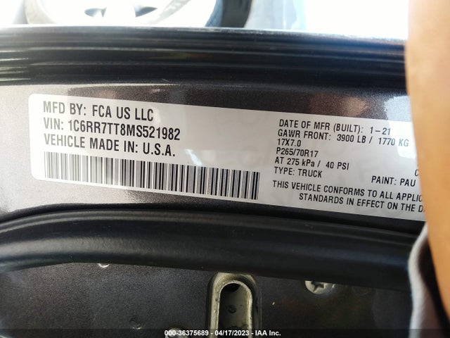 RAM 1500 Classic Slt 2021 1C6RR7TT8MS521982 Image 11