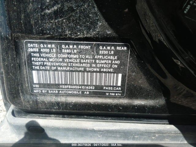2007 SAAB 9 3 VIN: YS3FD49Y971008979