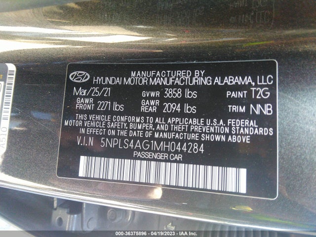 Hyundai ELANTRA SEL 2021 5NPLS4AG1MH044284 Image 11