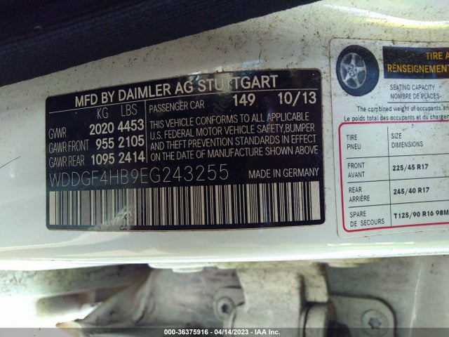 Mercedes-Benz C-class C 250 2014 WDDGF4HB9EG243255 Image 9