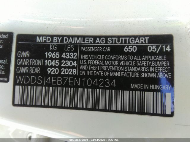 WDDSJ4EB7EN104234 Mercedes-Benz Cla-class Cla 250