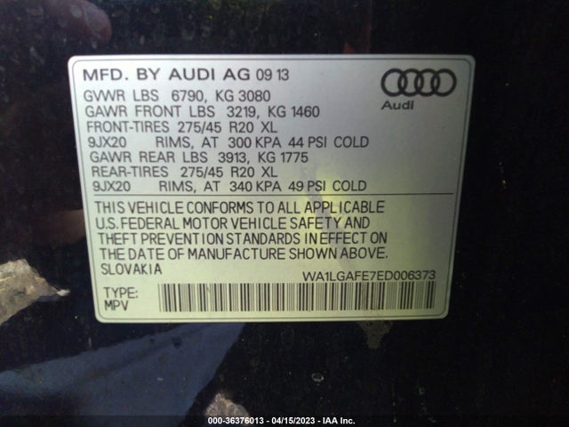 WA1LGAFE7ED006373 Audi Q7 3.0t Premium Plus