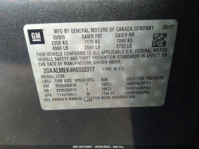 2GKALMEK4H6332317 GMC Terrain Sle