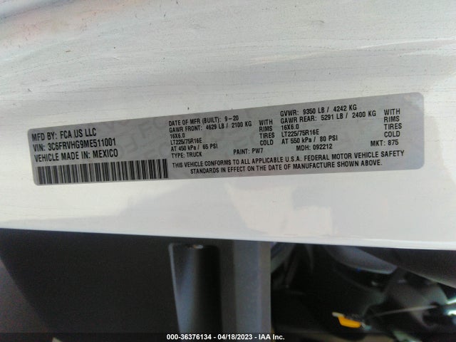 RAM Promaster Cargo Van 2021 3C6FRVHG9ME511001 Image 9