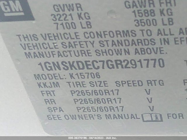 Chevrolet Tahoe Commercial 2016 1GNSKDEC7GR291770 Image 9