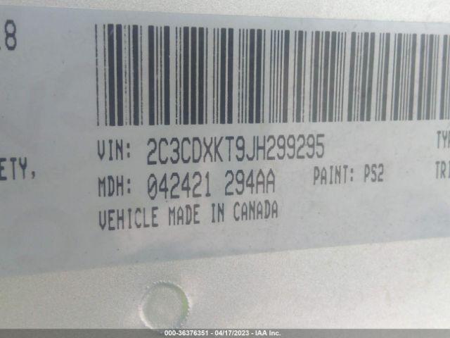 2C3CDXKT9JH299295 Dodge Charger Police