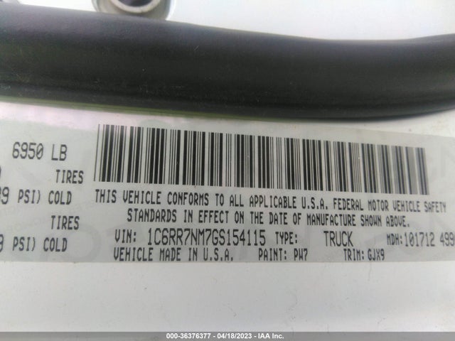 1C6RR7NM7GS154115 RAM 1500 Laramie