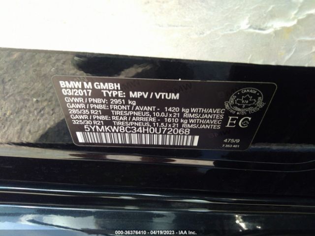 5YMKW8C34H0U72068 BMW X6 M