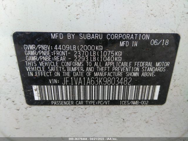 JF1VA1A63K9803482 Subaru WRX
