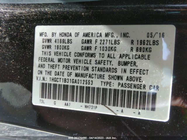 1HGCT1B31GA012553 Honda Accord Lx-s