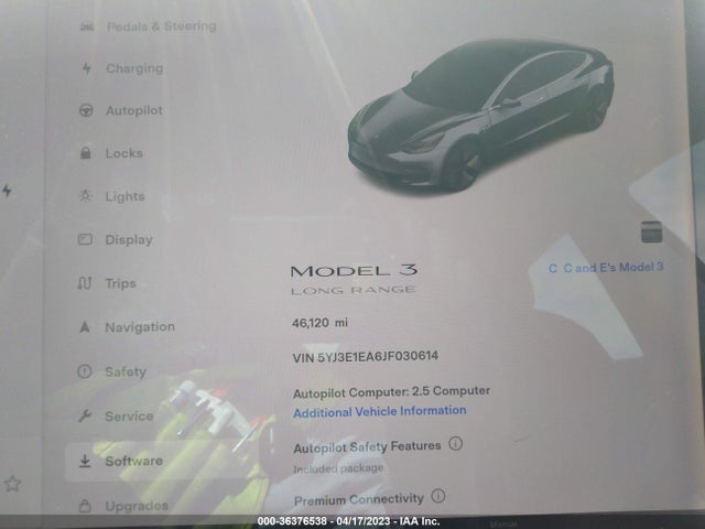 Tesla Model 3 Range Battery 2018 5YJ3E1EA6JF030614 Image 8