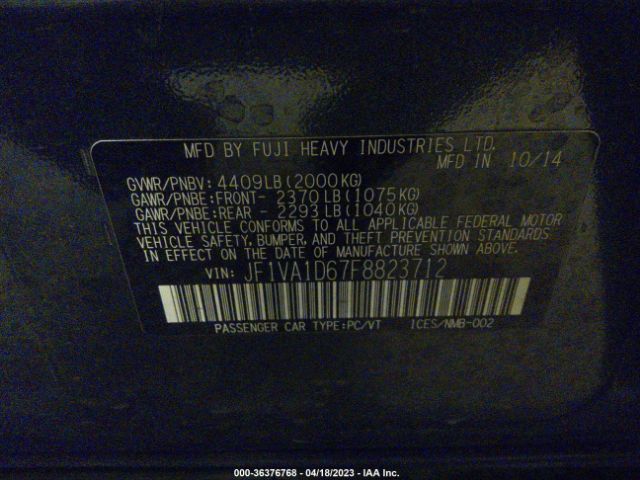 JF1VA1D67F8823712 Subaru Wrx Premium