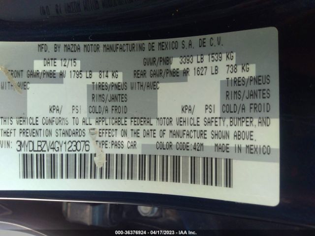 3MYDLBZV4GY123076 Scion IA