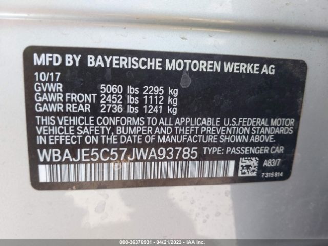 WBAJE5C57JWA93785 BMW 5 Series 540i