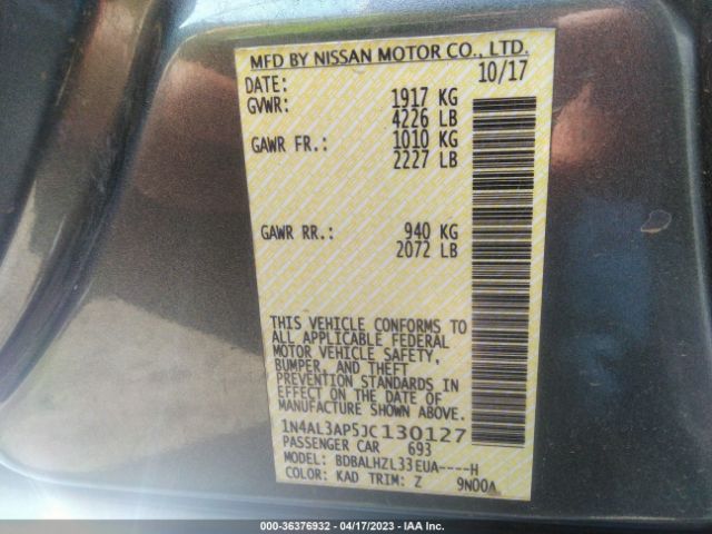 1N4AL3AP5JC130127 Nissan Altima 2.5 Sr