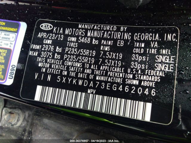 5XYKWDA73EG462046 KIA Sorento Sx Limited