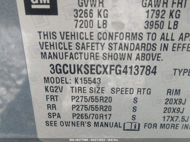 Chevrolet Silverado 1500 Ltz 2015 3GCUKSECXFG413784 Image 10