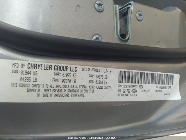 Dodge DART SXT 2014 1C3CDFBB9ED719884 Image 9
