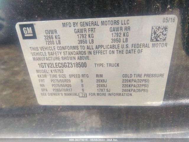 1GTV2LEC5GZ318500 GMC SIERRA 1500