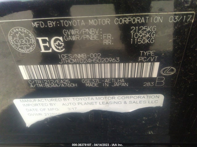 JTHCM1D24H5020963 Lexus Is Is 300