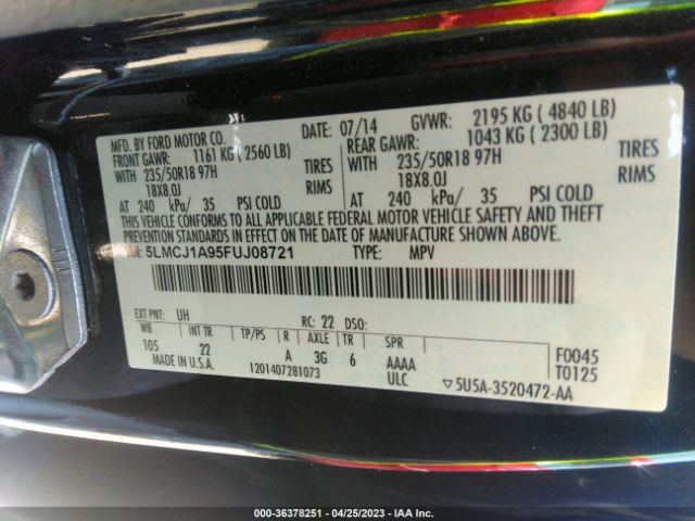5LMCJ1A95FUJ08721 Lincoln MKC