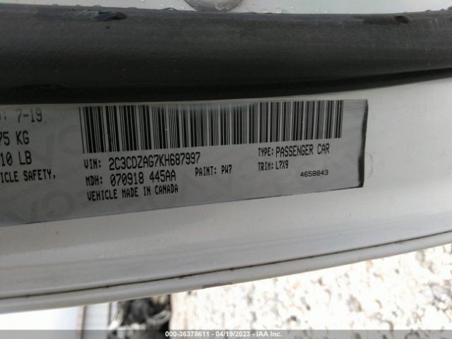 2C3CDZAG7KH687997 Dodge Challenger Sxt