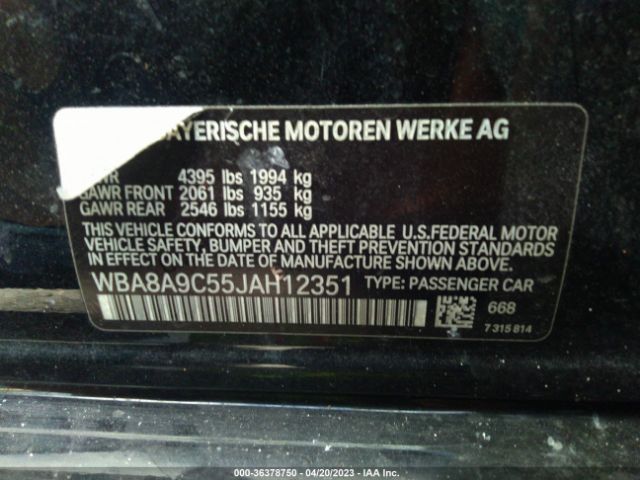 WBA8A9C55JAH12351 BMW 3 Series 320i