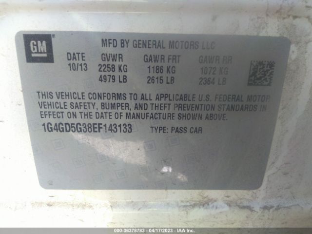 1G4GD5G38EF143133 Buick Lacrosse Premium I