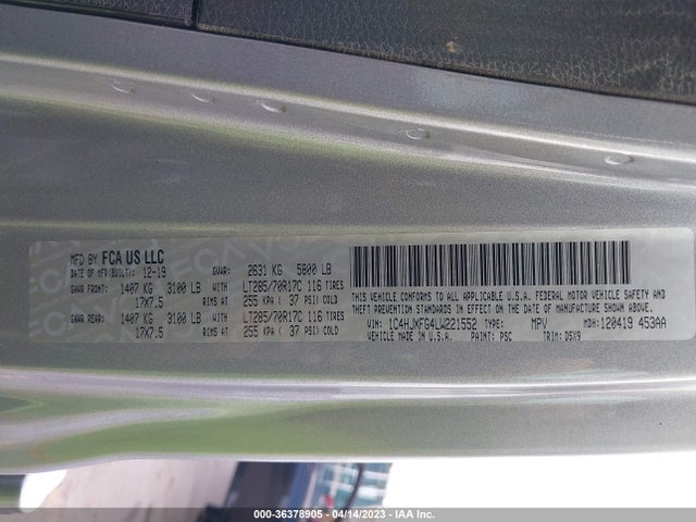 1C4HJXFG4LW221552 Jeep Wrangler Unlimited Rubicon
