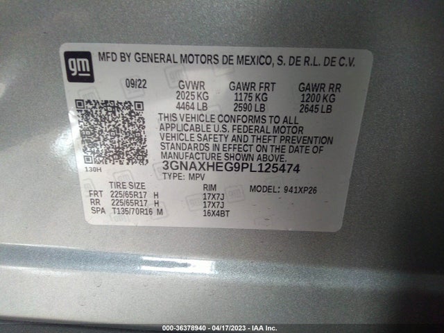 Chevrolet EQUINOX LS 2023 3GNAXHEG9PL125474 Image 9