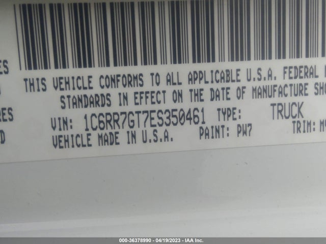1C6RR7GT7ES350461 RAM 1500 Slt