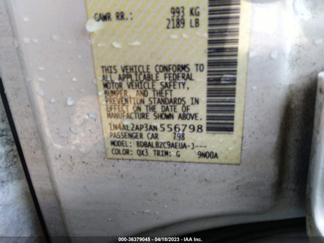 2010 NISSAN ALTIMA 2.5 S VIN: 1N4AL2AP3AN556798