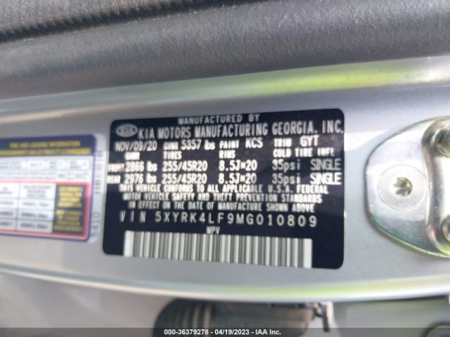 5XYRK4LF9MG010809 KIA SORENTO SX