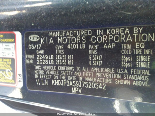KNDJP3A59J7520542 KIA SOUL +