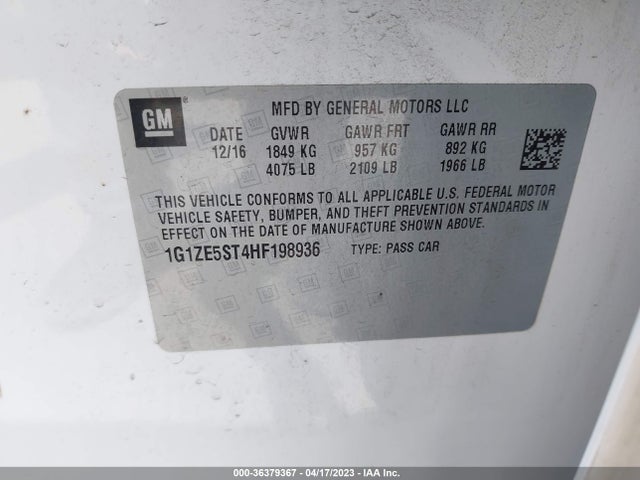 Chevrolet MALIBU LT 2017 1G1ZE5ST4HF198936 Image 10