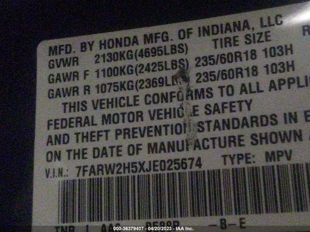 Honda CR-V EX 2018 7FARW2H5XJE025674 Image 9