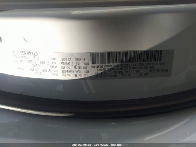 Chrysler Pacifica Limited 2017 2C4RC1GG1HR514822 Image 9