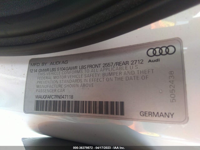 WAUGFAFC7FN047118 Audi A6 2.0t Premium Plus