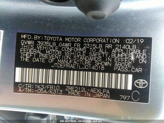 Toyota COROLLA LE 2020 JTDEPRAE1LJ014018 Image 11