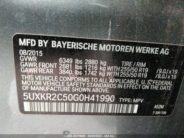 5UXKR2C50G0H41990 BMW X5 Sdrive35i